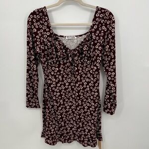 Reformation Angeline knit floral mini dress